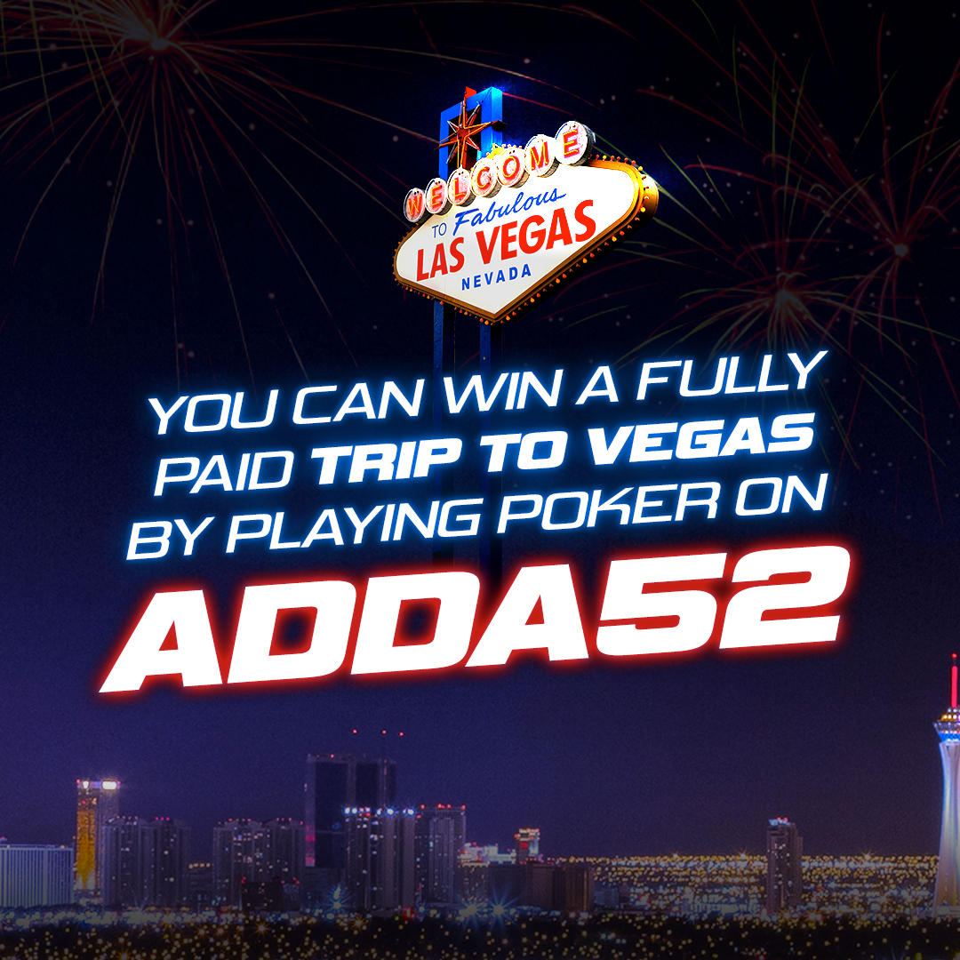 Adda_52's tweet photo. Know what makes you happy & chase it. Especially if it is a trip to Vegas! Join the cash tables now to win!
#Adda52 #adda52poker #flytovegas https://t.co/6k9u9gTlf2