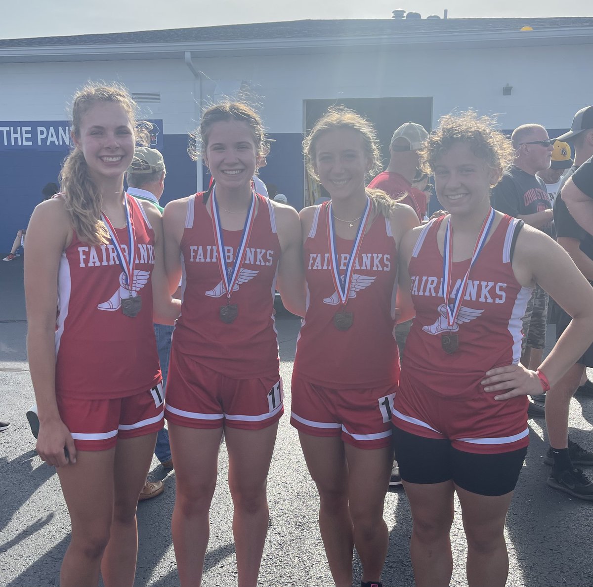 Congratulations to the <a href="/FHSTrackCity/">Fairbanks HS (OH) T&F</a> 4x800 Team who qualified for the State Track and Field meet at <a href="/OhioState/">Ohio State</a> the team of Kate Ruff, Elaina Lahmers, Addie Thrush, and Rachael Hoover will represent the Panthers next week! More to come on Friday!!!