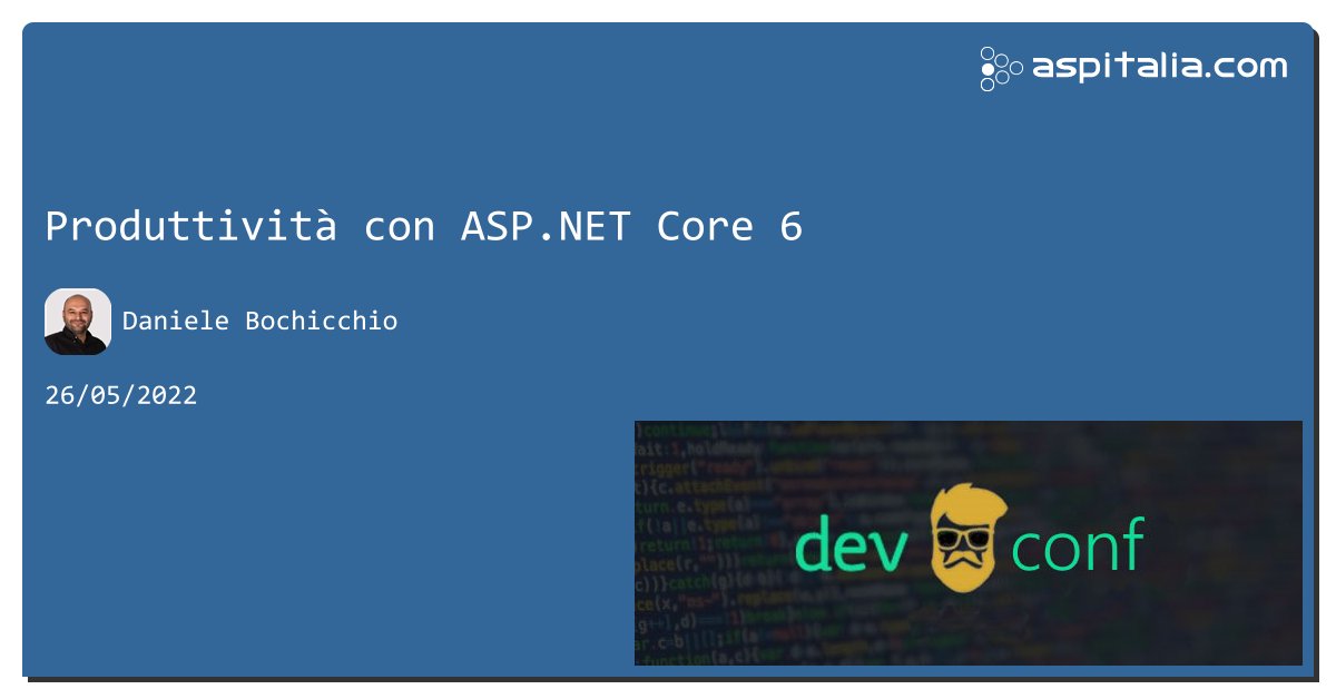 aspitalia's tweet image. Track 1: @dbochicchio con produttività con #aspnetcore6
Track 2: @raffaeler su come monitorare e prevenire problemi in produzione (parte 1)
Track 3: live show
Seguici live su #aspilive: aspit.co/devconf-22