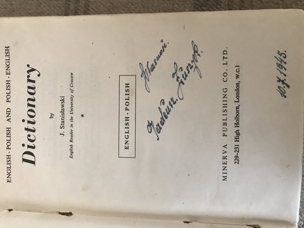 tonymurney's tweet photo. I found this old Polish/English dictionary belonging to Tadeusz Edward Zuszyk dated 1945, and the address on it is 14 March Rd, Blackhall, Edinburgh 4. I honestly can’t recall how it ended up in a cupboard in my house, but I’d love to return it to the owner or a family member https://t.co/N7343lqcDr