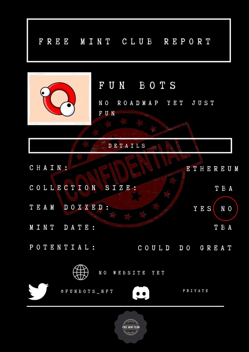 FreeMintclb's tweet photo. WHAT AGAIN ?
⚠️⚠️⚠️FREE MINT ALERT ⚠️⚠️⚠️
🕵️‍♀️The detectives reports again🕵️‍♀️
Target : @Funbots_NFT 

Follow us and🔔, you could be surprised. https://t.co/fxqhUVI0Kj
