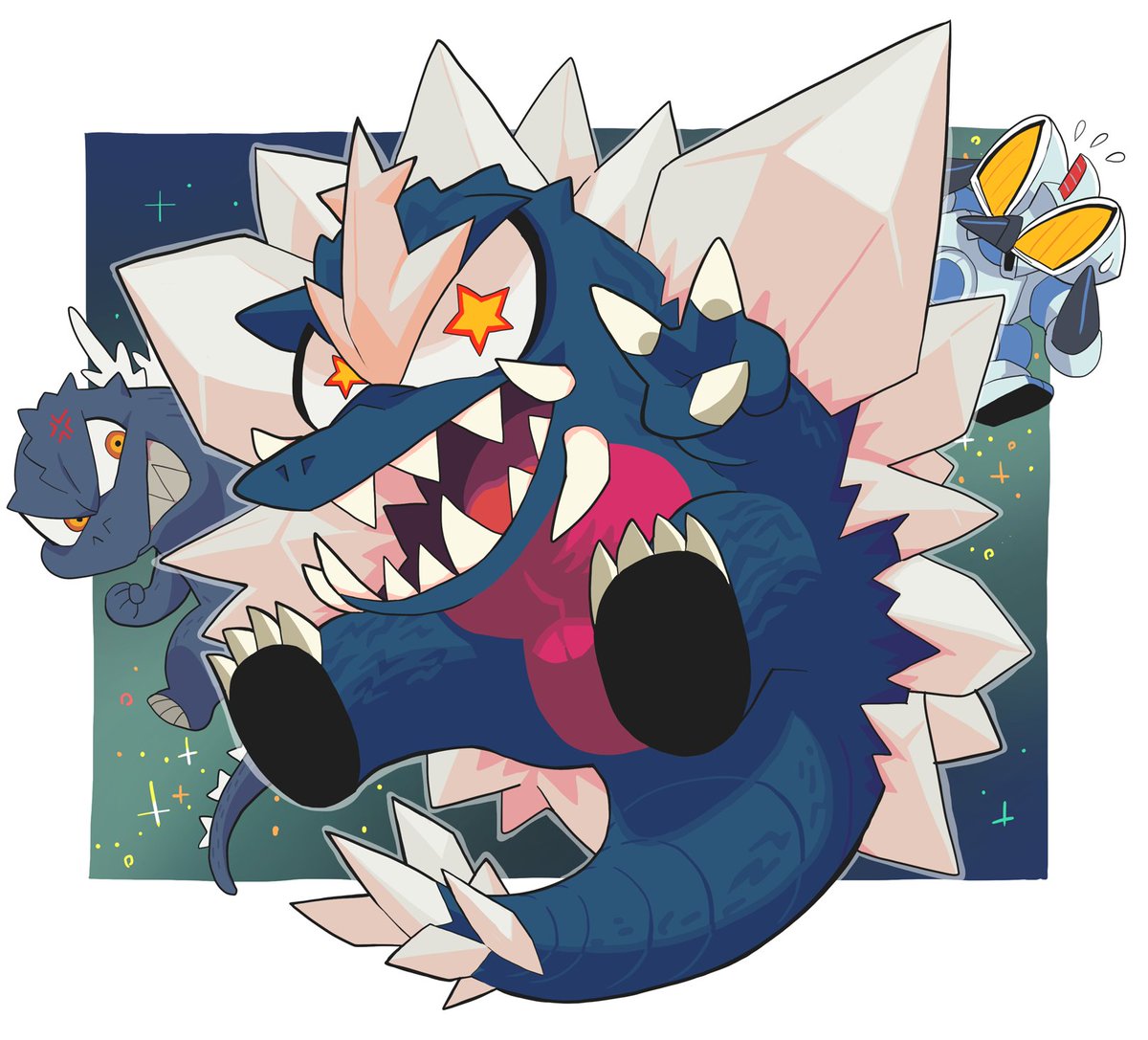 teeth sharp teeth no humans open mouth anger vein flying sweatdrops pokemon (creature)  illustration images