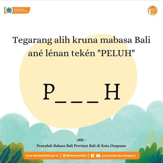 DenpasarKota's tweet photo. Rahajeng semeng warga kota,
Negak perahu warnané malengis,
Madandan tangan bajang teruna,
Nyen ditu kenyemné manis??
Jalan jani mlajah Kruna
Nah… ada ané bisa sameton?? Lan ketik ring kolom koméntaré🙏🏽😊
#bahasabali #kruna #ajegbali https://t.co/0iHO1I3Mz1