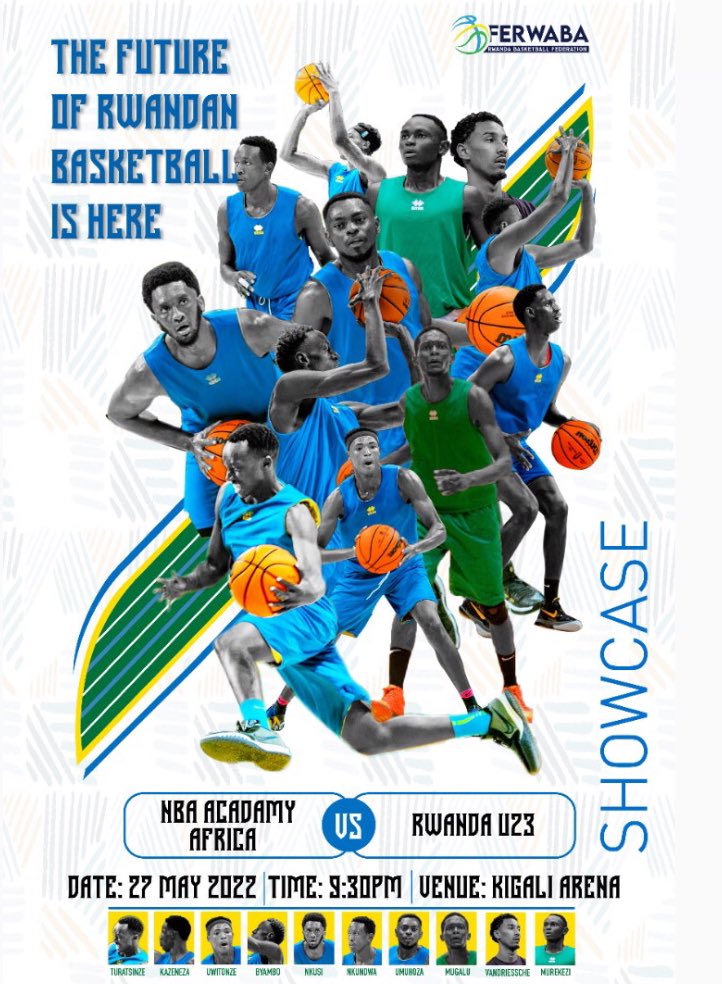 ferwabaRW's tweet photo. The future of #basketball as we know it is changing to a greater level and Our Very own RWANDA U23  National team saw it coming and they will level up with @nbaacademy AFRICA. 

#Rwot and everyone come and witness the new era of Fighters this FRIDAY @bkarenarw 9:30 PM https://t.co/pucssqUGRJ