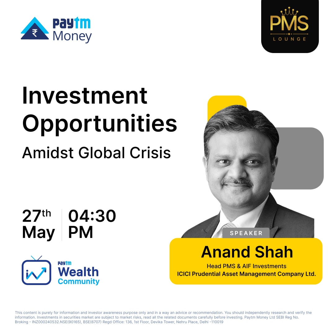 PaytmMoney's tweet photo. Change is the only constant, and this applies to your investments too. But how do you look for investment opportunities amidst global turmoil? Join us at #PMSLounge as Anand Shah from @ICICIPruMF shares insights on this & more!
Join here - https://t.co/US8mDjWKbr https://t.co/StgWAXIMts