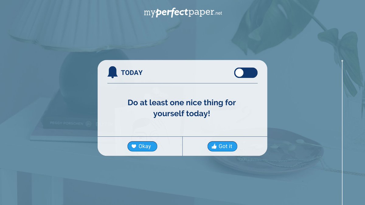 Myperfectpaper_'s tweet photo. Don't forget to treat yourself! Everyone deserves at least one thing they love every day. What will you do today to make yourself happy?
https://t.co/BkxQwZcS36
#myperfectpaper #esaywritingservice #ThursdayThoughts #inspiration #selflove https://t.co/yOcZQroFRC