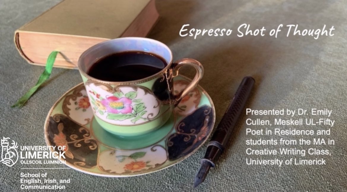 Check out for May's 'Espresso Shot of Thought' - the 4th insightful jolt of poetry in the series from our MA students in Creative Writing at @UL @SEIC_UL - presented by Mitzie Murphy. We will be uploading one per month on the last Thursday. Stay tuned! youtube.com/watch?v=Ey4Nes…