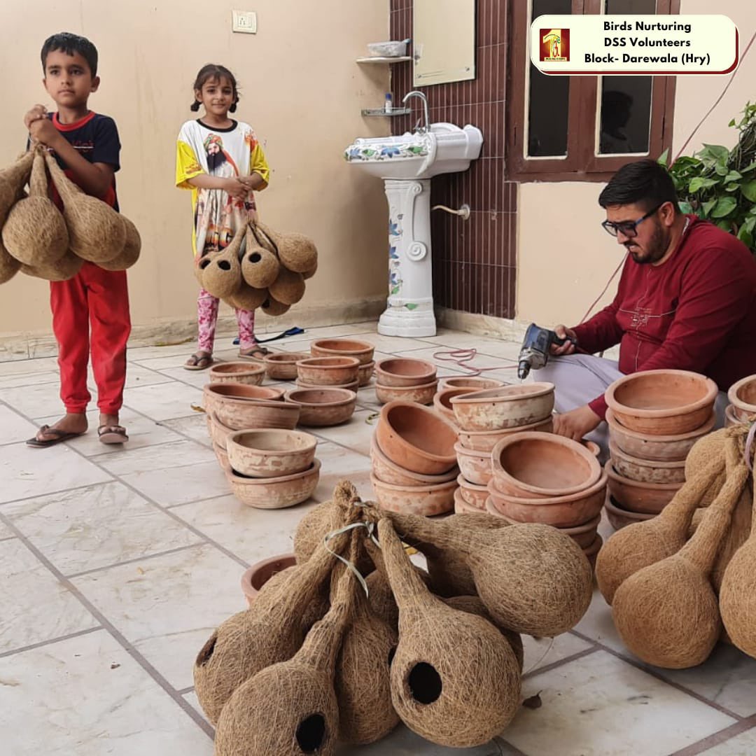 DSSNewsUpdates's tweet photo. "Let us save mute creatures and cherish our Mother Earth"
Under the 'Bird Nurturing' campaign, #DSS  volunteers are placing earthen pots and saving these creatures with the inspiration of St. Dr. @GurmeetRamRahim Singh Ji Insan.
#BirdsToSaveEarth #BirdsNurturing #DeraSachaSauda https://t.co/ITzkbZxq3Q