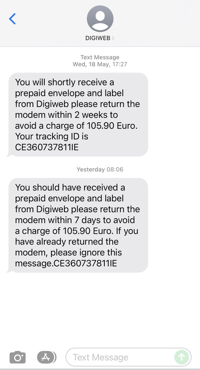 MrRohitvastava's tweet image. ⁦@Digiweb_Ireland⁩  sending me these messages but not sending me the ‘Prepaid Envelope’ what do you expect me to do? ⁦@Trustpilot⁩  #digiweb #dublin #broadband