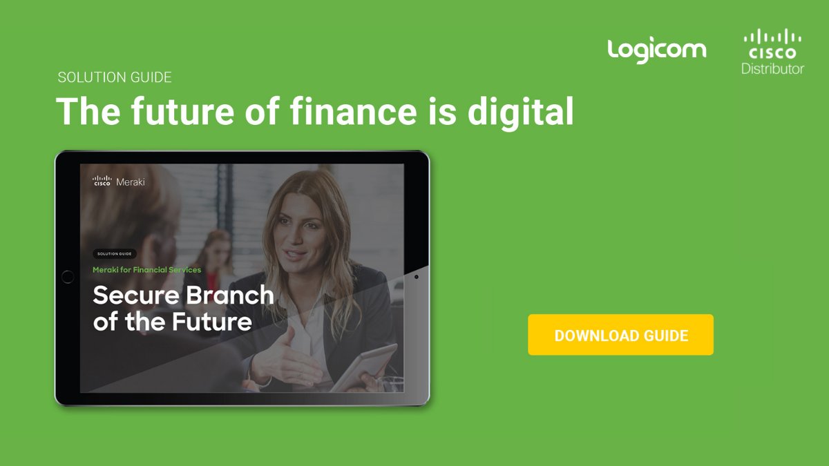 LogicomDisti's tweet image. The future of finance is digital. Do your customers have the agility to embrace the opportunity?
Read the solution guide from Cisco Meraki to find out more: ow.ly/v25750JhV9v
#LogicomCisco #CiscoMeraki #FinTech