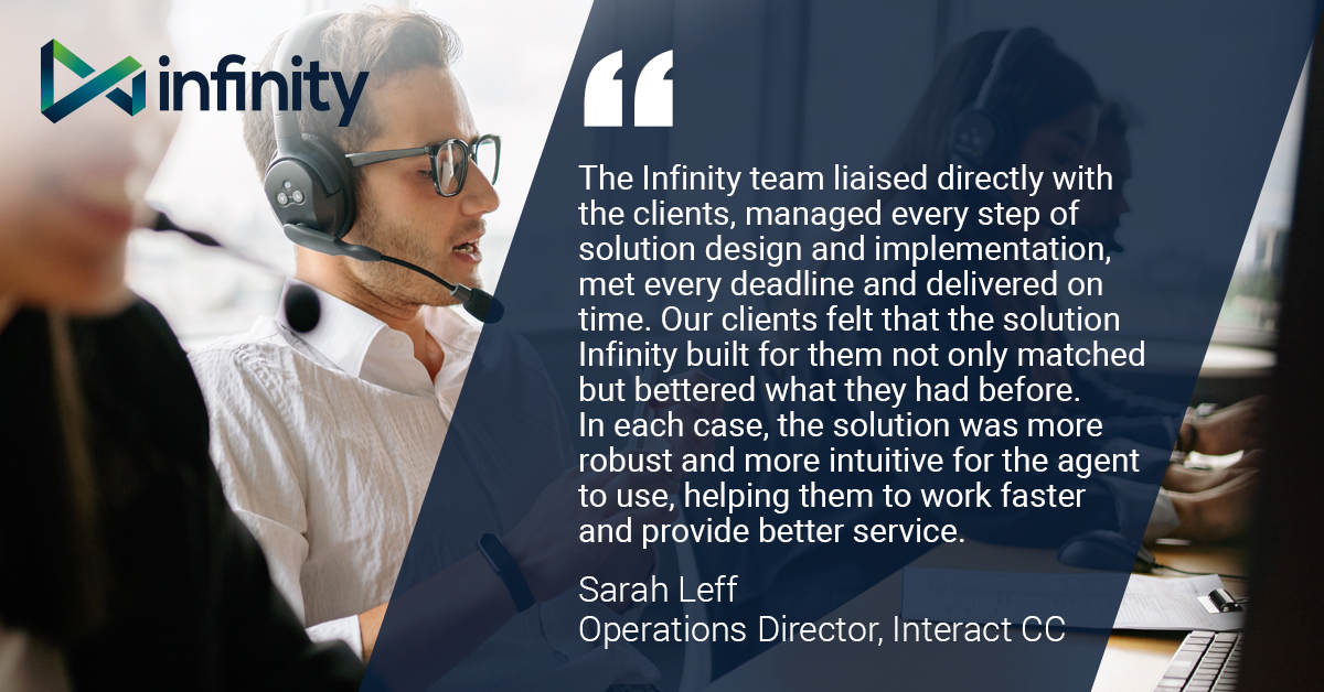 Great feedback from Sarah at Interact where our powerful workflow software is building effective service and sales processes for call centre agents, enabling them to offer a better customer experience. 

#interact-cc #BPO #CX #workflow #dialoguemanagement