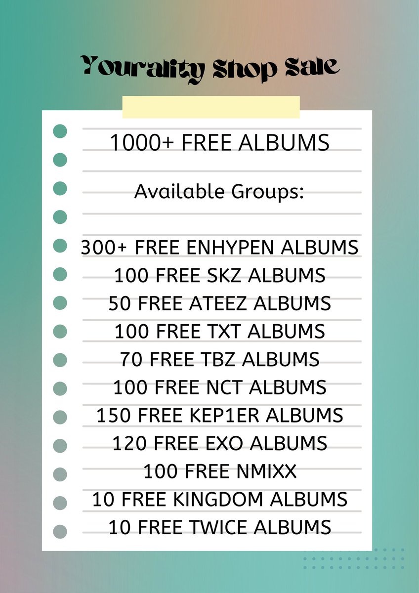 YouralityShoP's tweet photo. FREE ALBUMS (SALE)

-NETA
-LEGIT
-JUST PAY FOR THE isf
-DOP: JUNE 10
-CAN REQUEST A GROUP!

Fill out this form: 
https://t.co/0UwZ0zACes

rt this and mention your friends now! https://t.co/XbTF96y1pu