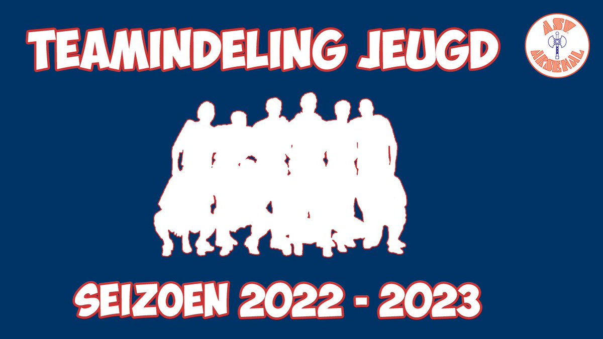 De teamindeling voor de jeugd seizoen 22-23 is bekend. Kijk op de website asvarsenal.nl in welk team jij volgend seizoen speelt.