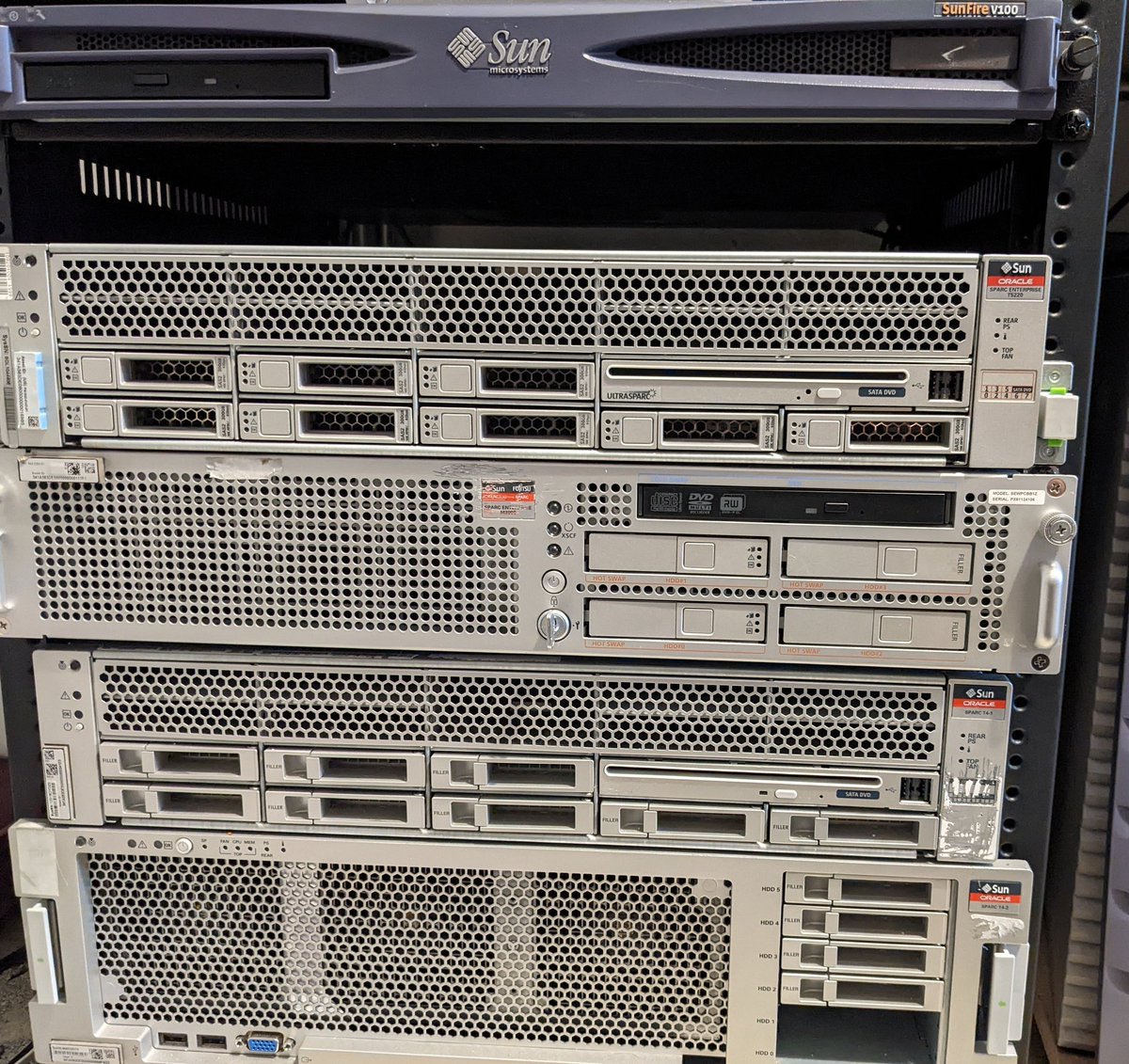Finally moved my server machines to create a dedicated SPARC rack.