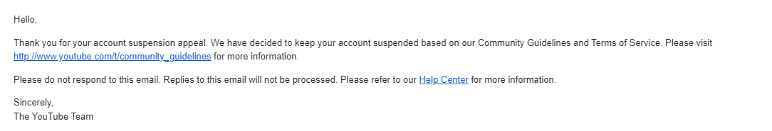 RicoYoungDMC's tweet photo. @TeamYouTube We did and here what we've received. Please see the attached screenshot. https://t.co/FXaFPeteUg