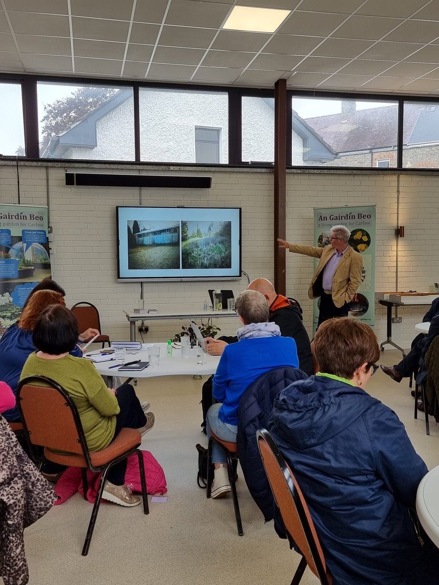 comerfordk's tweet image. The team @angairdinbeo presenting their case study garden @RU_RBAN @URBACT_IE visit @CarlowLEO @Carlow_Co_Co