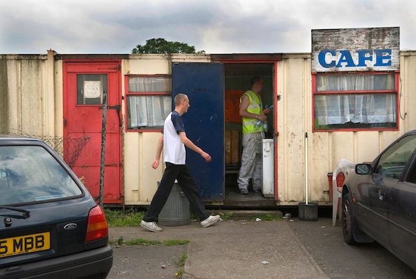 BEFORE THE BLUE WALL. The Cosy Cafe, East Cross Centre, Waterden Road, E15. 25th May 2007. fistfulofbooks.com/product/before… prior to the building of the London Olympic Park, and regeneration of the Lower Lea Valley, Stratford area of east London. Published by Fistful of Books. #Photo