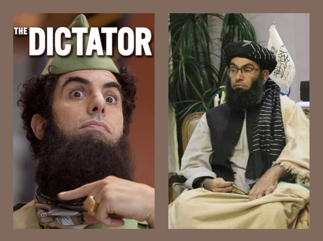 Did you see the movie Dictator, how ridiculous is it?! The Taliban movie is more ridiculous than that.

@USEmbassyKabul @US4AfghanPeace @VP @amnesty @GOVUK @EUinAfghanistan @EUAmbAFG @EU_Commission @MOI_QatarEn @MofaQatar_EN @HukoomiQatar @trpresidency @MFA_China @PMOIndia @UN