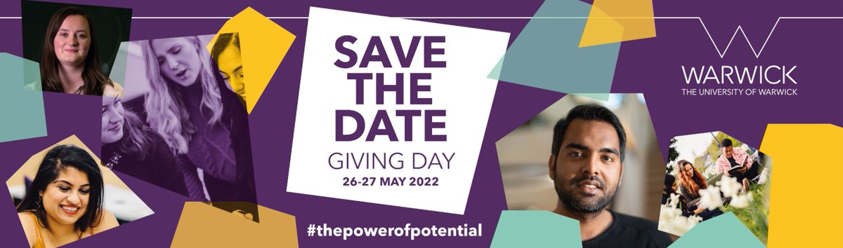 WarwickPhysics's tweet photo. Are you ready for Warwick’s Giving Day? On 26th and 27th of May 2022, your Warwick community will come together to unlock the #powerofpotential and support incredible projects across the University. 

Find out more about the difference your gift can make: https://t.co/YAMhUUN0ot https://t.co/bjclZv6T4f