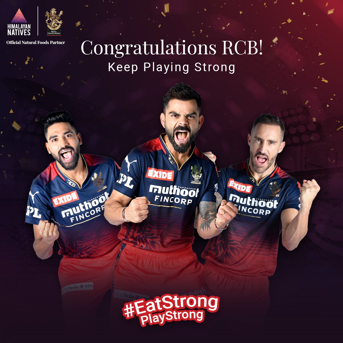 HN_Ind's tweet photo. A big congratulations to team RCB for their smashing victory in the eliminator.
#himalayannatives #strengthisinnature #rcb #ipl #eatstrongplaystrong https://t.co/W9lq06b8Aq
