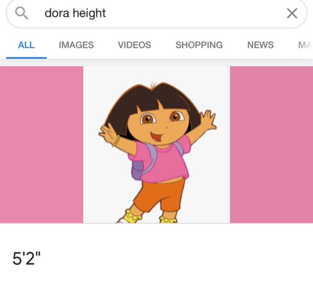 only people who're taller than Dora can retweet this 💃
