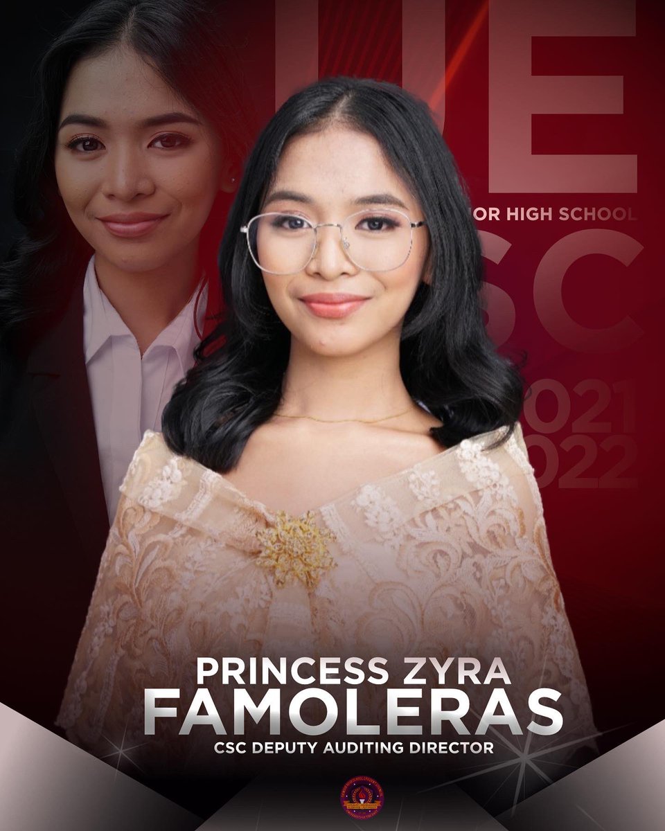 UESHSSC's tweet photo. MS. PRINCESS ZYRA FAMOLERAS

ALWAYS IN THE SERVICE OF YOUTH, COUNTRY, AND GOD. 🔴 https://t.co/jJDj5sRMyy