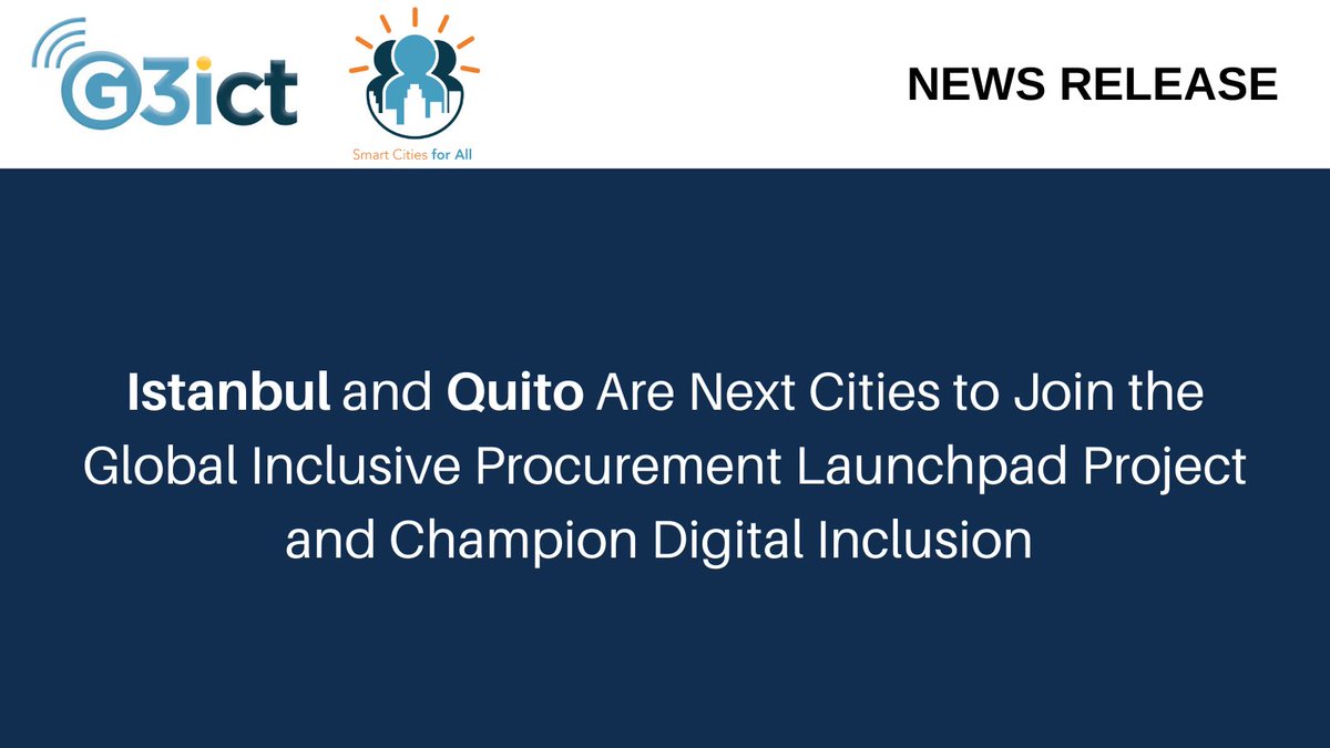 SmartCityA11y's tweet photo. NEWS RELEASE | Istanbul and Quito Are Next Cities to Join the Global Inclusive Procurement Launchpad Project and Champion Digital Inclusion https://t.co/GU15yThHyy
@municipalityist @movilidadquito_ @wef @Hear_Colors @MSFTSmartCities
#ProcurementWithPurpose #CRPD #DigitalInclusion https://t.co/Cc5ClIQrEM