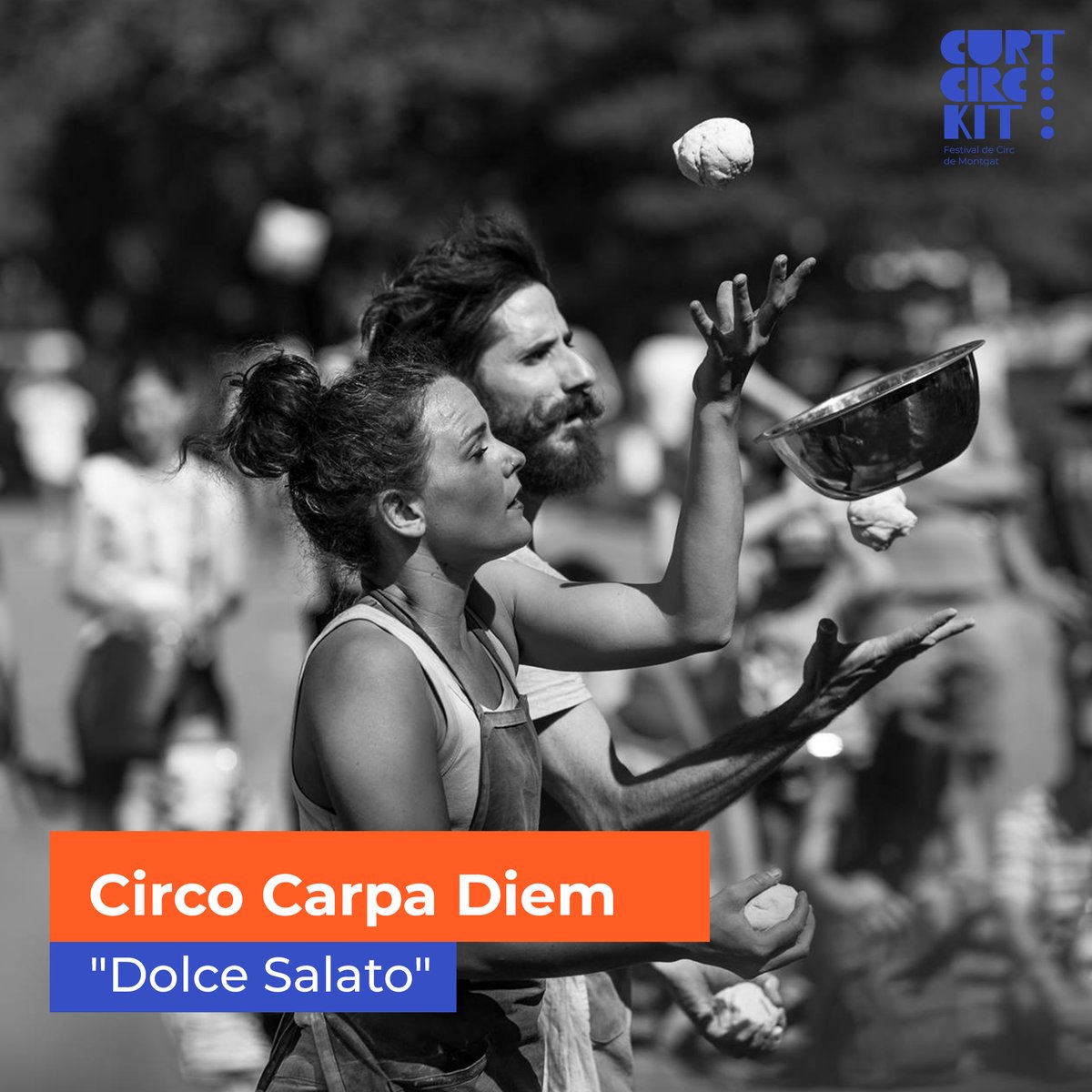 curtcirckit's tweet photo. Us agrada el pa? No us podeu perdre ‘Dolce salato’ de la Cia Circo Carpa Diem 🤹🏻‍♀️🤹🏼‍♂️⁠
⁠
🗓️ Dissabte 4 de juny de 2022⁠
⏰ A les 18:15h⁠
📍A la Plaça dels Segadors de @Montgat 
🎟️ Gratuït ⁠
Consulta la resta d'espectacles a https://t.co/fvqVSs8jES
#CurtCircKit22 https://t.co/JVPuQplN1N