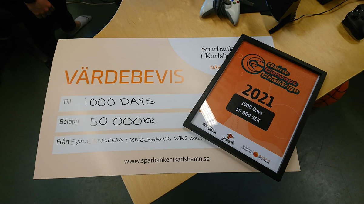 JMachineGames's tweet photo. We finally recieved our plaque from when we won #GCC last year!
#gamedev #indiedev #conceptchallenge #gameconcept https://t.co/GtjcYaqk5R