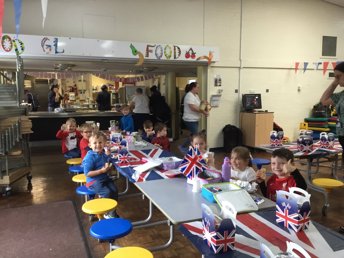 Enjoying our Jubilee lunch. #RBL #EYFS #PlatinumJubilee
