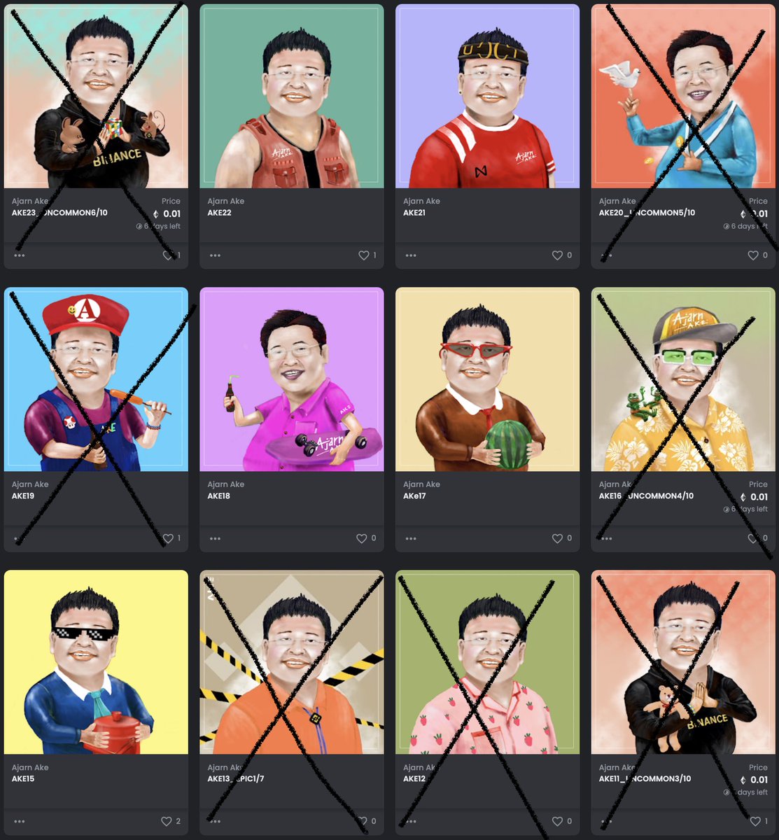 Whitelist ท่านใดยังไม่เคลม รีบหน่อยนะ หมดเขตวันที่ 1 มิ.ย. และจะทำการเปิดรอบ Public sales มาหาว่าไม่เตือนไม่ได้น้า #AjarnAKE #NFTGiveaways opensea.io/Ajarn-Ake