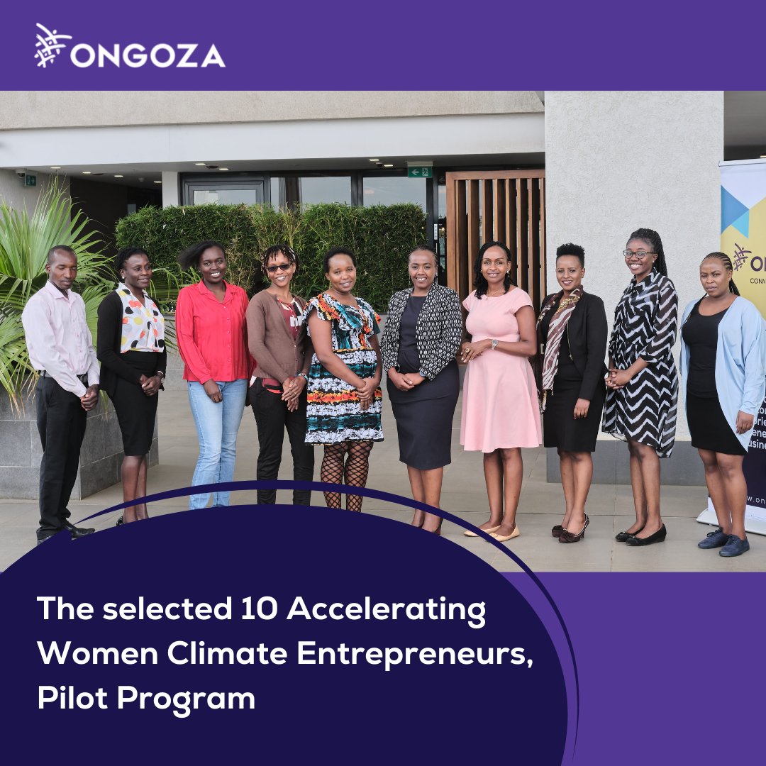 ongozake's tweet photo. Congratulations to the 10 entrepreneurs who were selected for the Accelerating Women Climate Entrepreneurs program. The time to influence others to guard the world is now!
#acceleratingkenya #Ongoza #businessgrowth #youngentrepreneurs #AWCE 
@Aga Khan Foundation @NoreenNthiga https://t.co/b9zE3r62AF