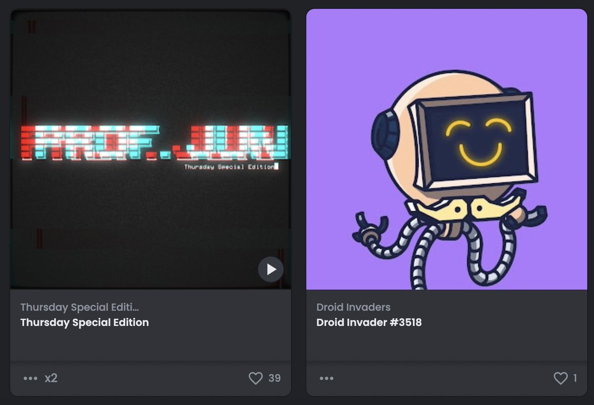 metasign_co's tweet photo. Got 2 of these @ProfessorJun_ NFTs next to my @TheApeInvaders droids. Don't know what the Thursday special collection is, but I got FOMO. So I bought 2! https://t.co/cOQE3LNZDr