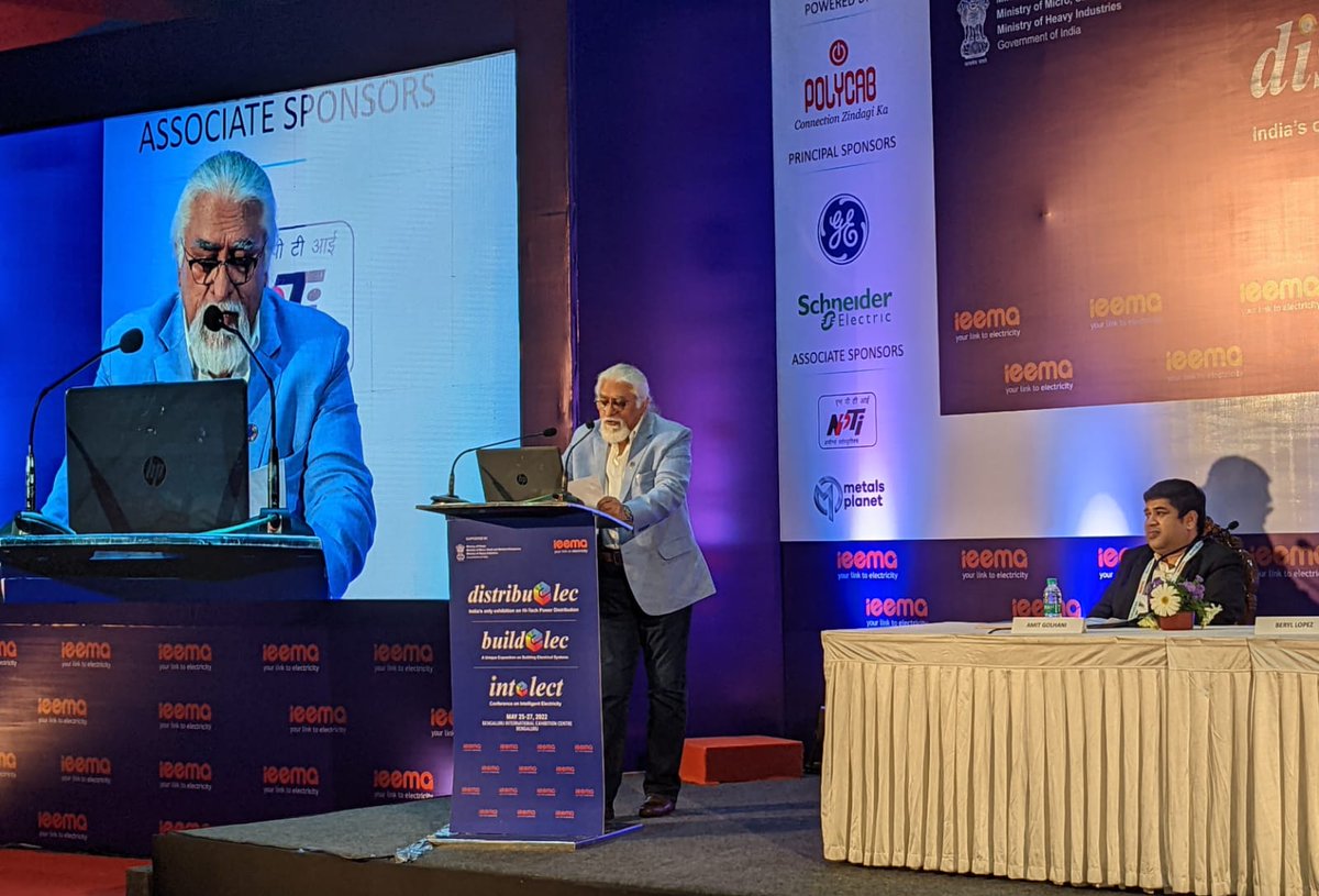 IEEMA_Official's tweet image. N. Kishor Narang (Mentor - #IEEMA Smart Grid Division) addressed New World of Energy &amp;amp; Digital Disruption, the strategies to tackle this disruption and learn different ways to transition to achieve sustainable power, data and energy systems.

#Distribuelec #Buildelec #Bengaluru