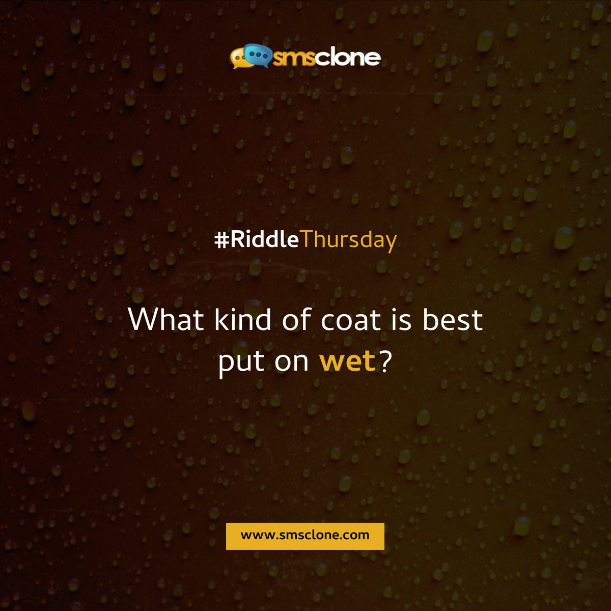 SMSclone's tweet photo. Someone said "a coat of many colours" 🤣🤣

What's the answer?

#SMSclone #sms #smsmarketing #bulksms #smscampaign #bulksmsservice #bulksmsprovider #bulksmscompany #riddlethursday #riddles https://t.co/U8xp9d9cnn