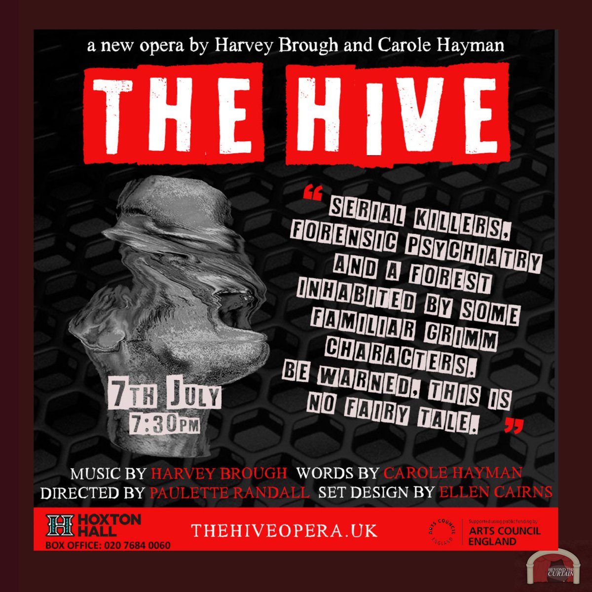The Hive, for one night only will return to London to perform at Hoxton Hall on July 7th. 

A contemporary English Opera With music by one of the UK’s most accomplished and diverse musicians Harvey Brough and words by Carole Hayman.

🎟 thehiveopera.uk