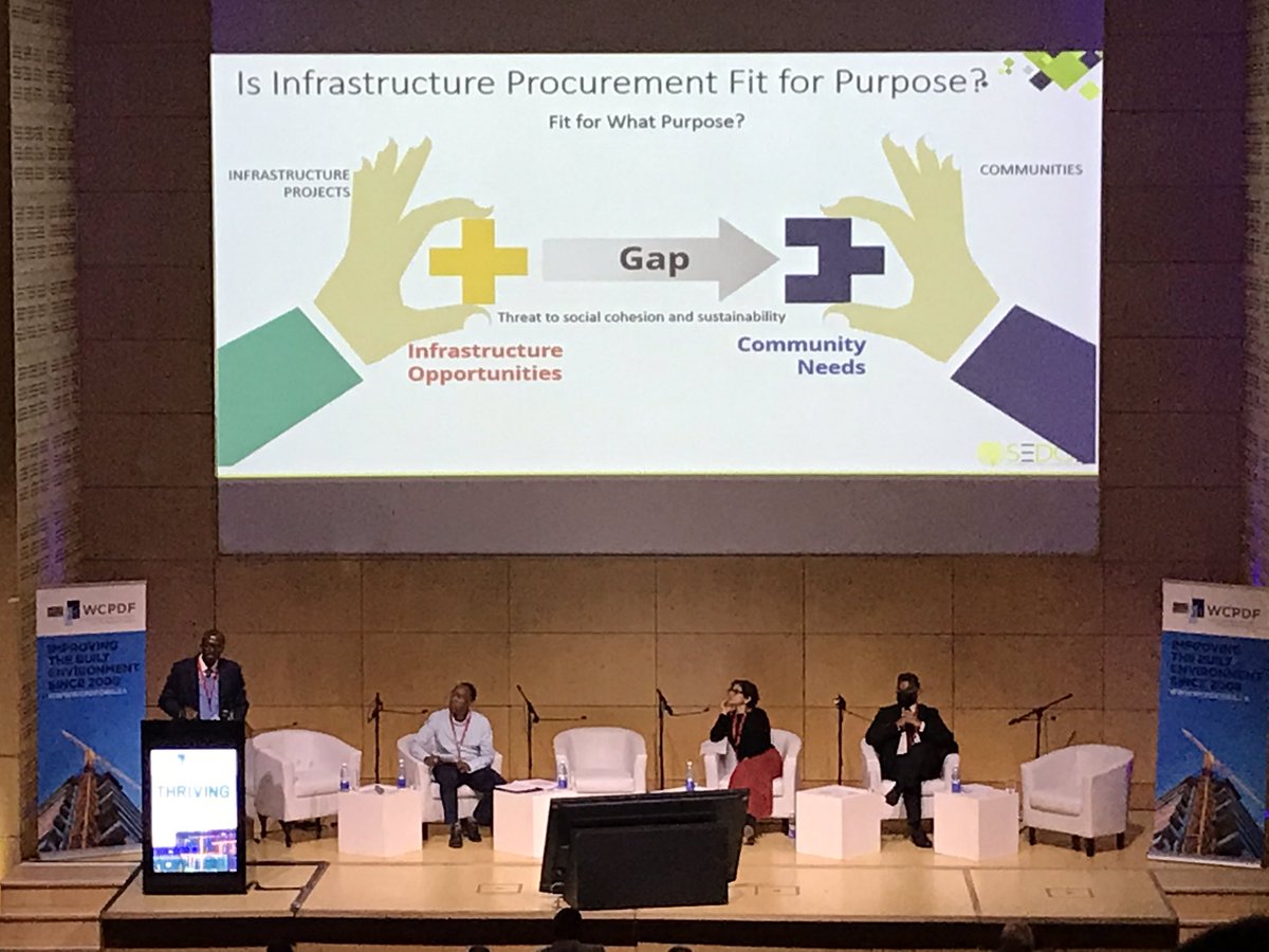 humancitydesign's tweet photo. Infrastructure is a catalyst for economic #development but the benefits aren’t always felt by #communities... How do we measure #performance? @the_ASAQS has developed a framework with 4 key pillars: #social; #economic; #partnerships; #sustainability. @WCPDFconference #CapeTown https://t.co/xlRPifj63x