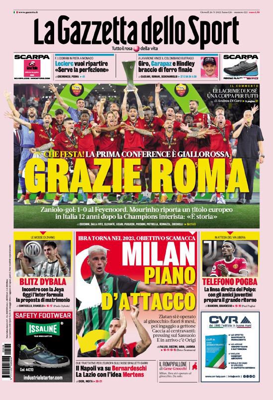 TiNicol's tweet photo. #UECLfinal #RomaFeyenoord @OfficialASRoma #campioni 🏆🥇#UEFAConferenceLeague #roma https://t.co/58A74Cu6MY