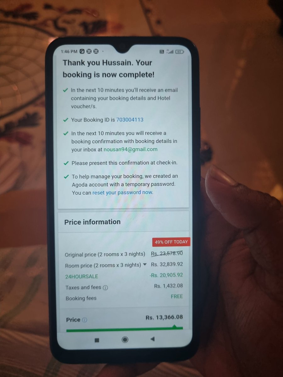 nousan94's tweet photo. Made booking with hotel @agoda &amp; got confirmation mail.
Property denies to confirm due to payment issues with them &amp; also not allot room. It's all booked 15 days before. Money debited. NEED FULL REFUND. @tourismgoi. It's a big scam. Not taken care. Letting down tourism. https://t.co/tBcCfRRYcK