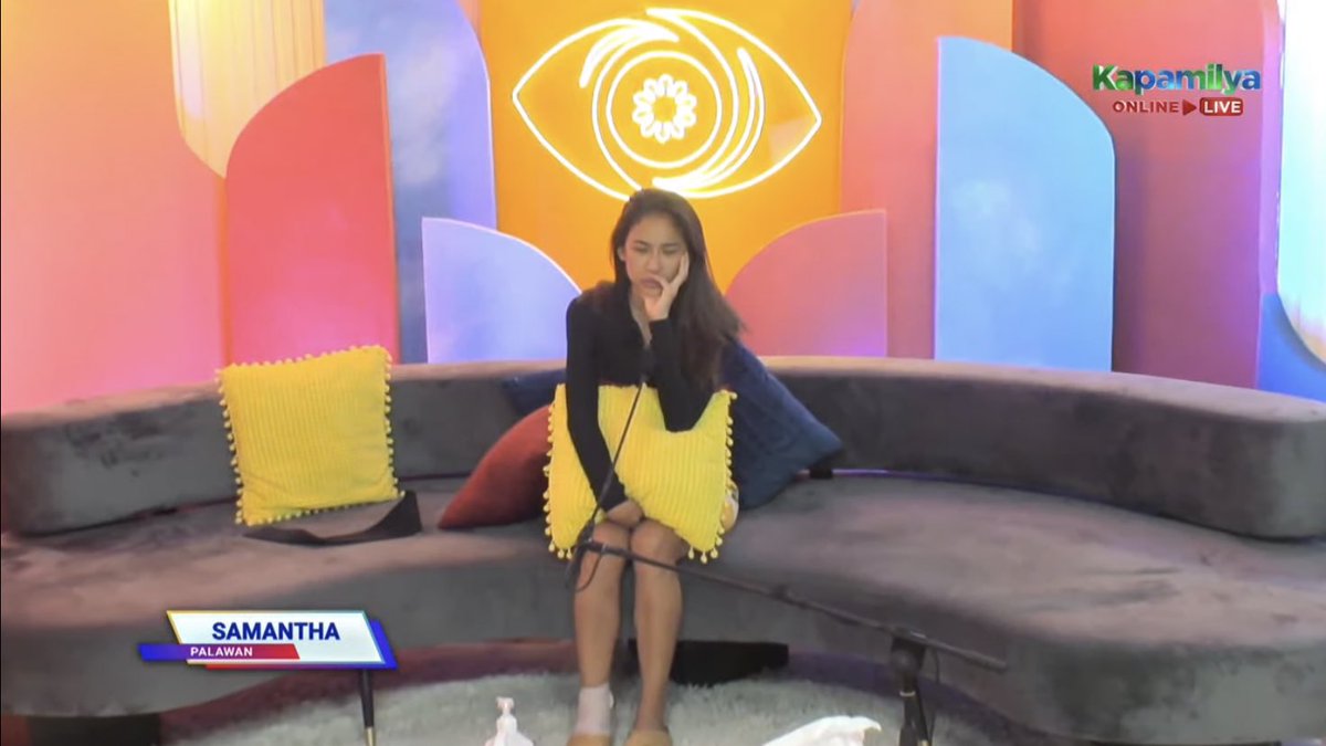 PBBabscbn's tweet image. Matapos mapasuri at mabigyan ng lunas ang kaniyang kondisyon, kinausap ni Kuya si Samantha #PBBMostDeserving