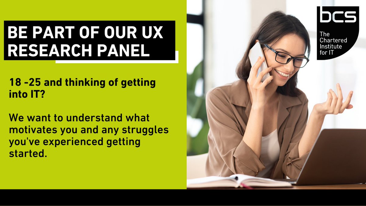 Be part of our UX research panel 🙌
👉 Are you 18 -25 &amp; thinking of getting into IT or starting your journey into digital? 

We'd like to chat with you &amp; hear your opinions - sign up to one of our sessions in May &amp; June: hubs.ly/Q01c5h9b0

#uxdesign #userresearch