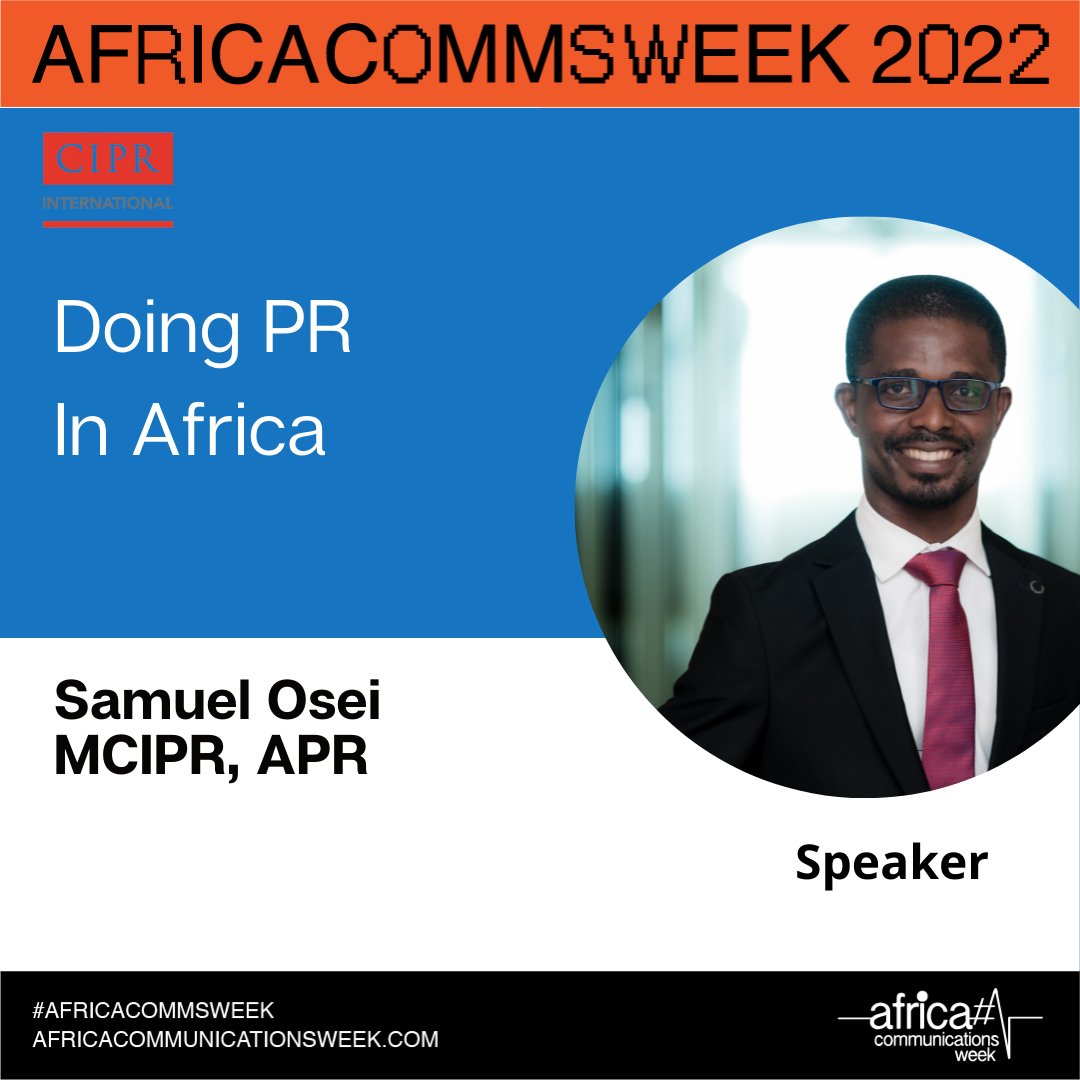 Doing PR in Africa: Country Case Studies. Happening today, May 26th @ 6:00 pm - 7:00 pm (GMT+0) 

Organized by <a href="/CIPR_Int/">CIPR International</a>, this webinar will feature country case studies on the PR landscape in Angola, Ghana, and Nigeria.