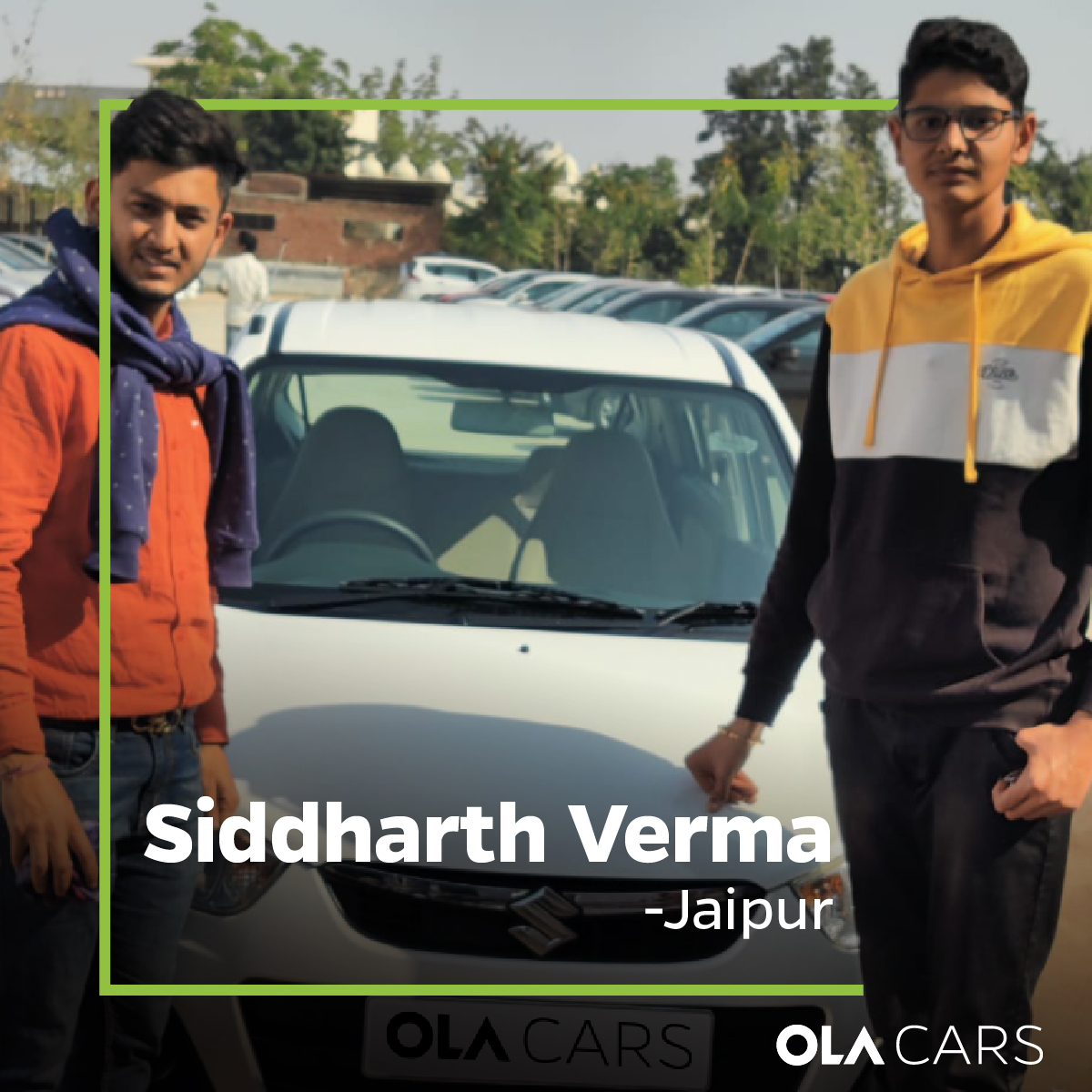 "I had one of the best experiences with Ola Cars, right from test drive to on-time delivery. The brand champion was very helpful, clarified all my queries and on the whole made my experience unmatched."

#OlaCars #Testimonials