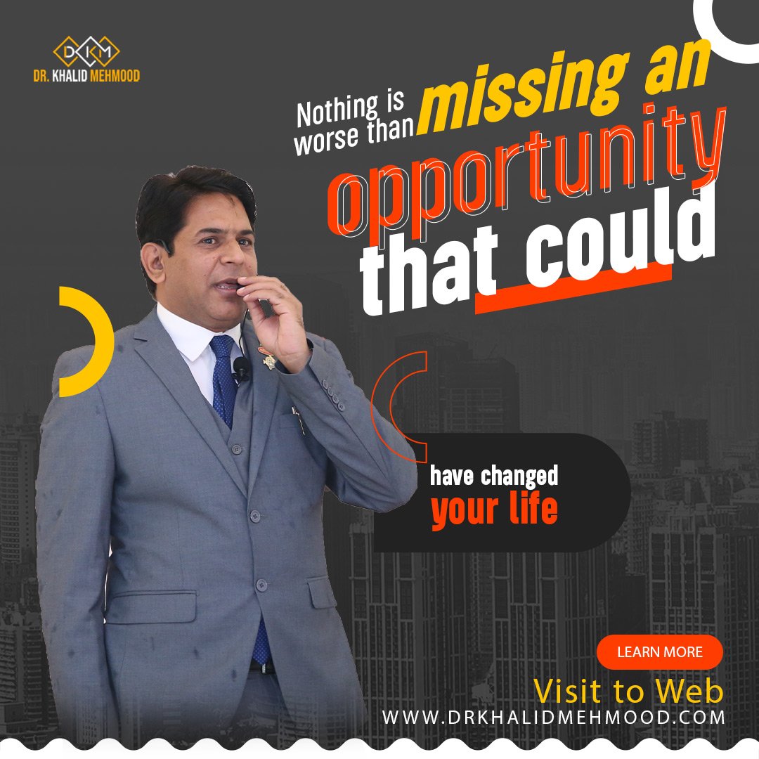 Drkhalidm_'s tweet photo. Nothing is worse than missing an opportunity that could have changed your life

#drkhalidmehmood #motivation https://t.co/QMlj2lTuJS