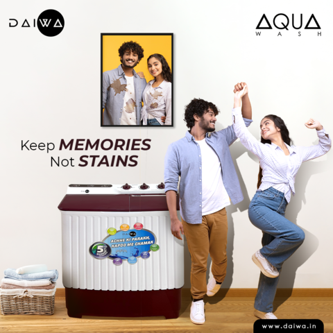 DaiwaIndia's tweet photo. Don’t let your stains affect your beautiful moments! Choose Daiwa Washing Machine for clean and spotless clothes!

Click the link https://t.co/rOZV13EZbV Shop Now!

#Daiwa #DaiwaIndia #DaiwaWashingMachine #SemiAutomatic #MadeInIndia #WashingMachine #CleanClothes #TopLoad https://t.co/F3BuRJJ0bW