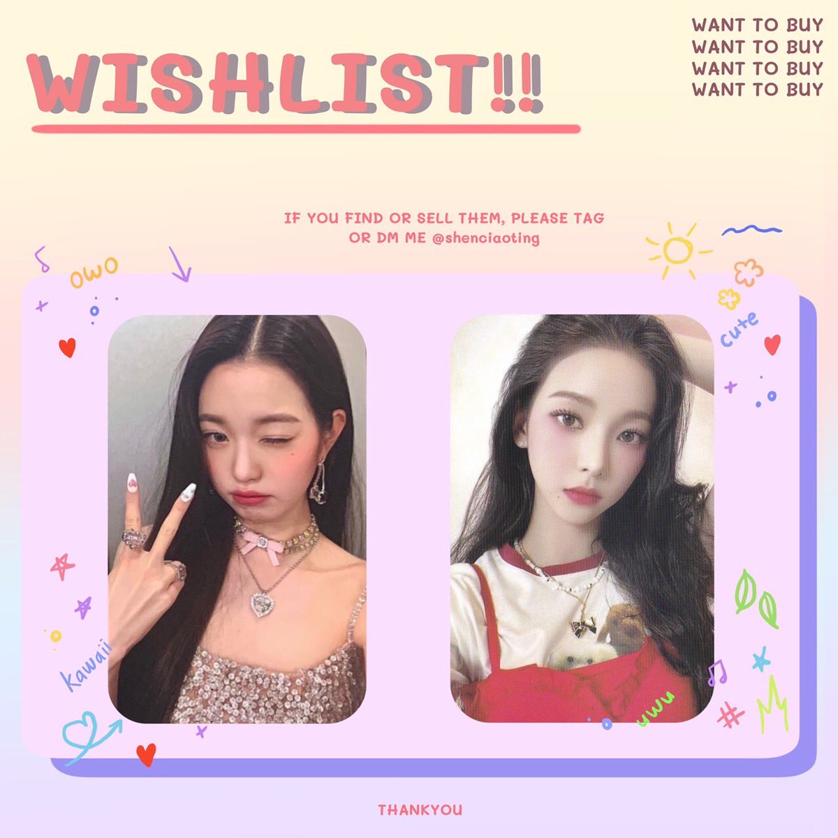 shenciaoting's tweet photo. want to buy // wtb (help retweet, please!)

• Wonyoung Love Dive Benefit Apple Music Appmus 
• Karina Season's Greeting 2022 sg22

please dm me, thankyou 

t. wtb wto ive wonyoung wony love dive aespa karina season greeting photocard pc poca https://t.co/AopJkcmjY4