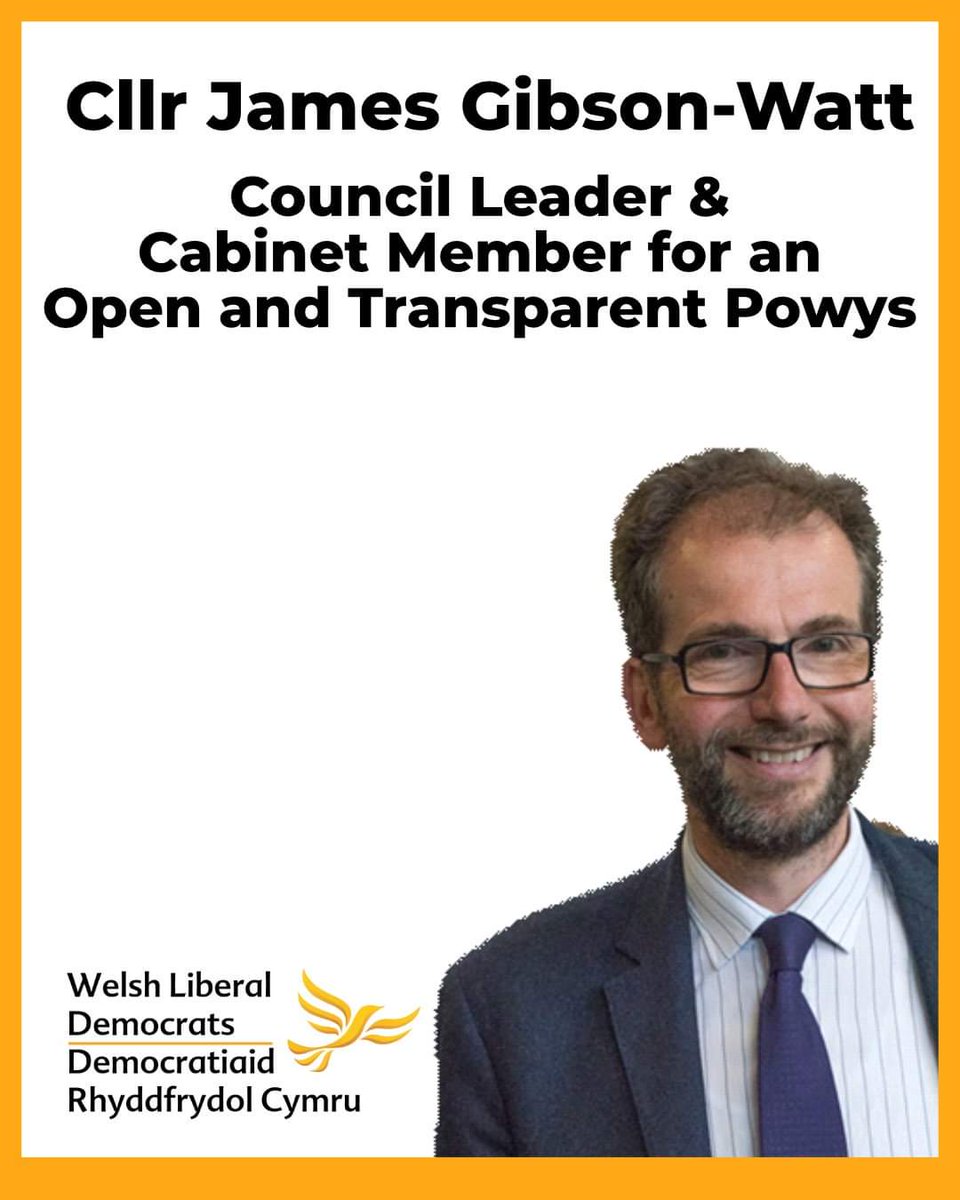 WelshLibDems's tweet image. Congratulations to Cllr @JamesGibsonWatt who has just been elected as the new Leader of Powys County Council! 

James becomes the first Lib Dem Council Leader in Wales since 2012. 🔶️🏴󠁧󠁢󠁷󠁬󠁳󠁿