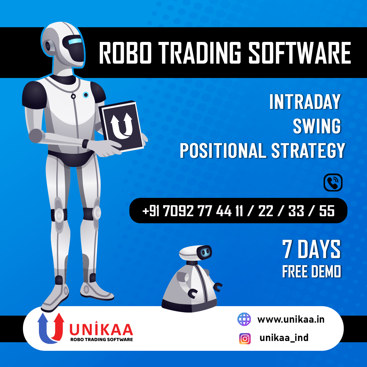 Infitta_trade's tweet photo. Get your free demo now.
Dm @unikaa_ind for more details
https://t.co/1Xatpdopoz | https://t.co/RCNAtbRRi9
#sharemarket #algotrading #robosoftware #nse #bse #mcx #forex #intradaytrading #swingtrading #positionaltrading #unikaa https://t.co/pSfSAeuMJK