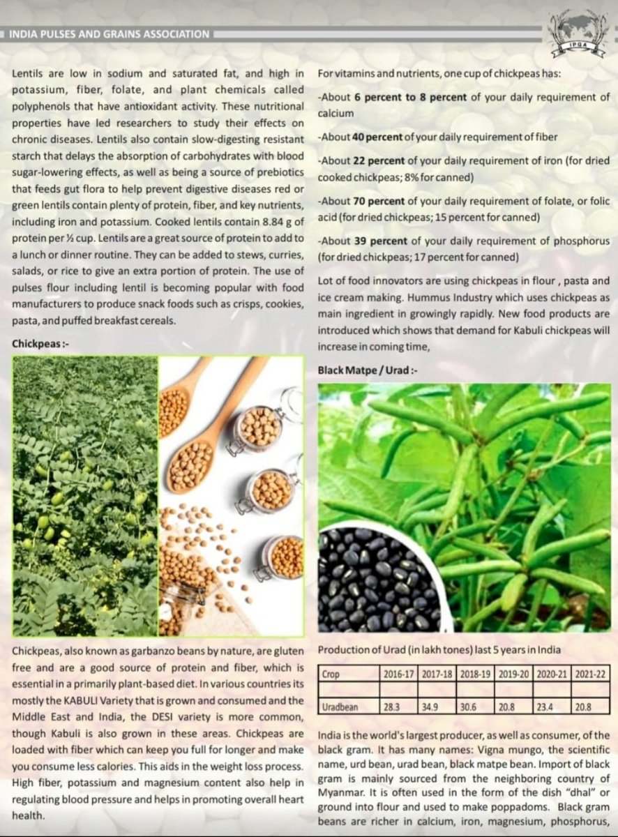 harsharai009's tweet photo. My Article on "Key role of #pulses in #plantbased diet" in latest edition of Indian Pulses &amp; Grain Association pulse #magazine.

#lentils #urad #toor #chana #kabuli #agriculture #mungbeans #beans  #mayurglobalcorporation #protein #nutrition #healthy https://t.co/0DwBZ7SHhq