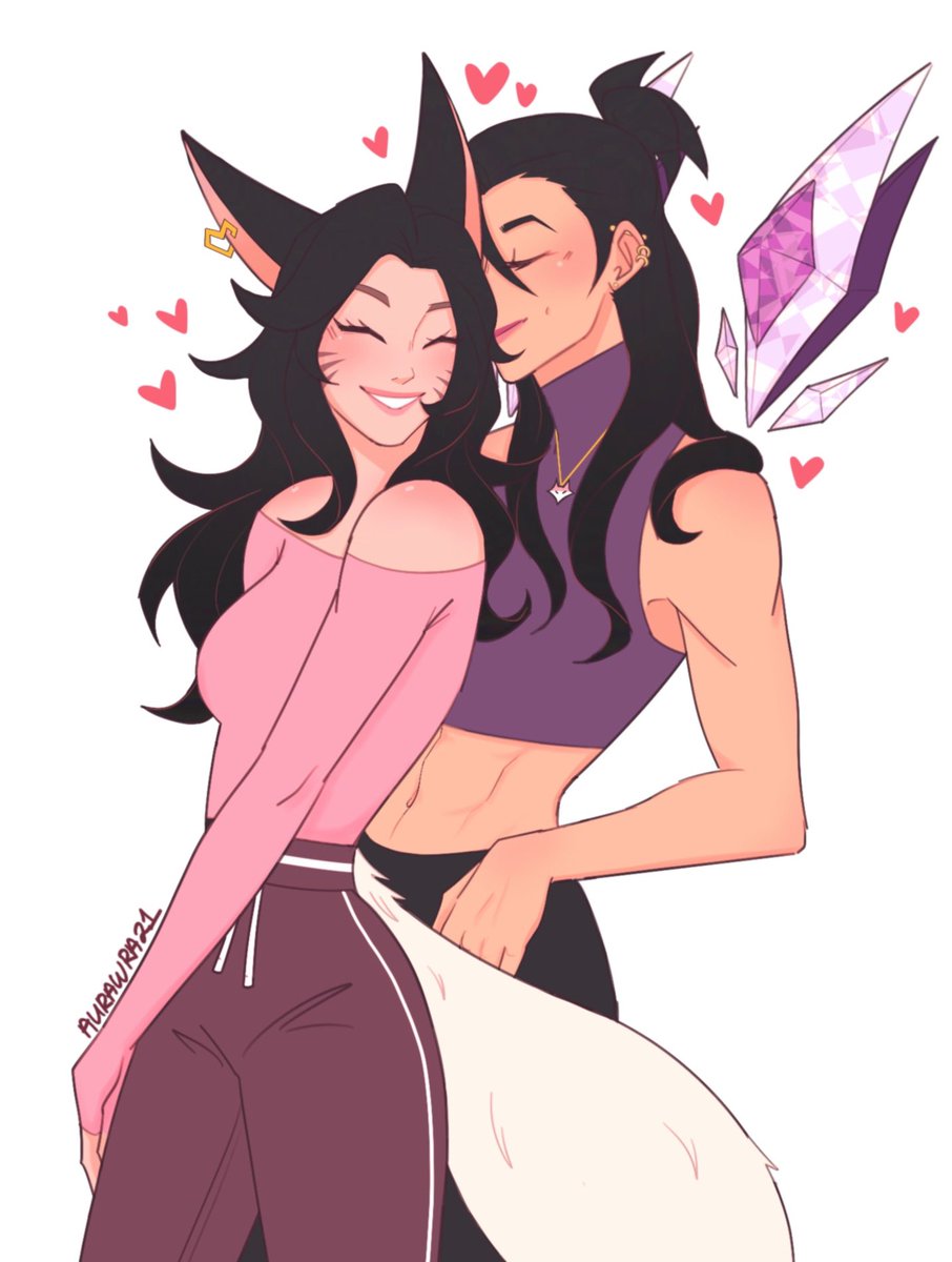 aurawra21's tweet image. one on one lessons #kahri #ahri #kaisa #kda